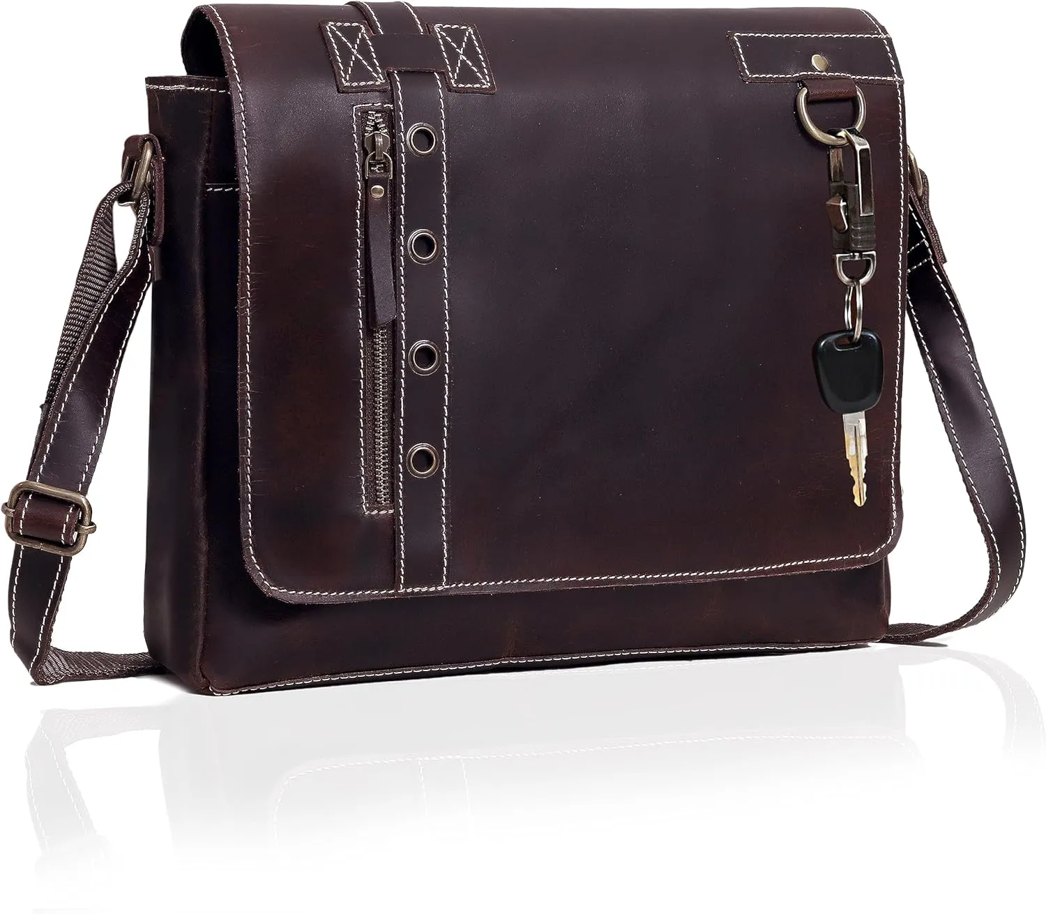 11 inch Crossbody Shoulder Genuine Leather iPad/Tablet Vintage Messenger Bag For 10.5 inch iPad Pro for Women & Men