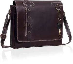 11 inch Crossbody Shoulder Genuine Leather iPad/Tablet Vintage Messenger Bag For 10.5 inch iPad Pro for Women & Men