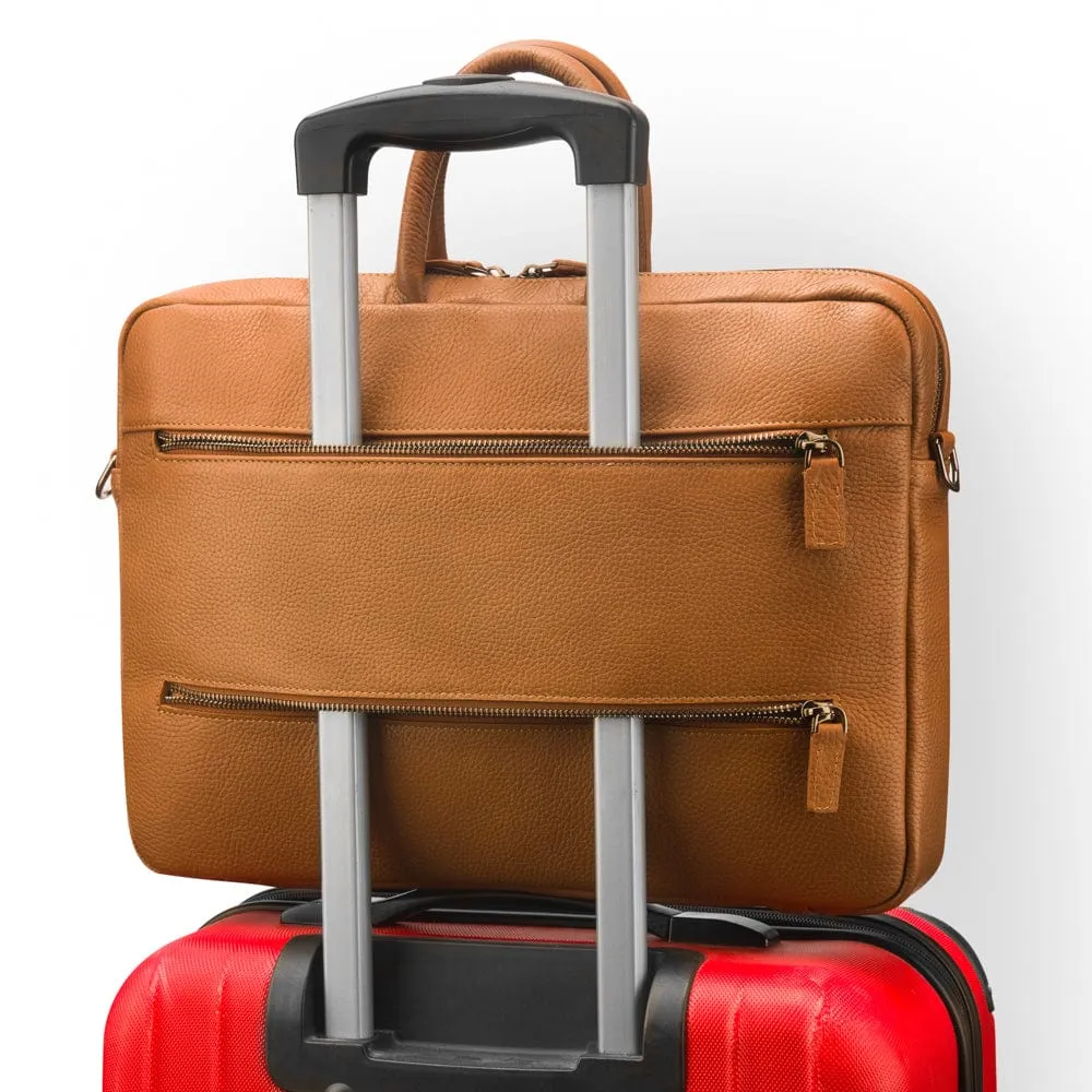 13" Leather Laptop Bag - Tan