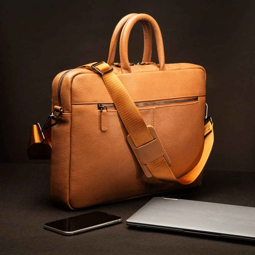 13" Leather Laptop Bag - Tan