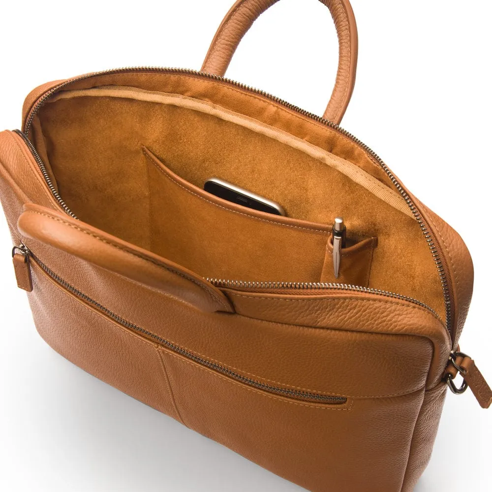 13" Leather Laptop Bag - Tan