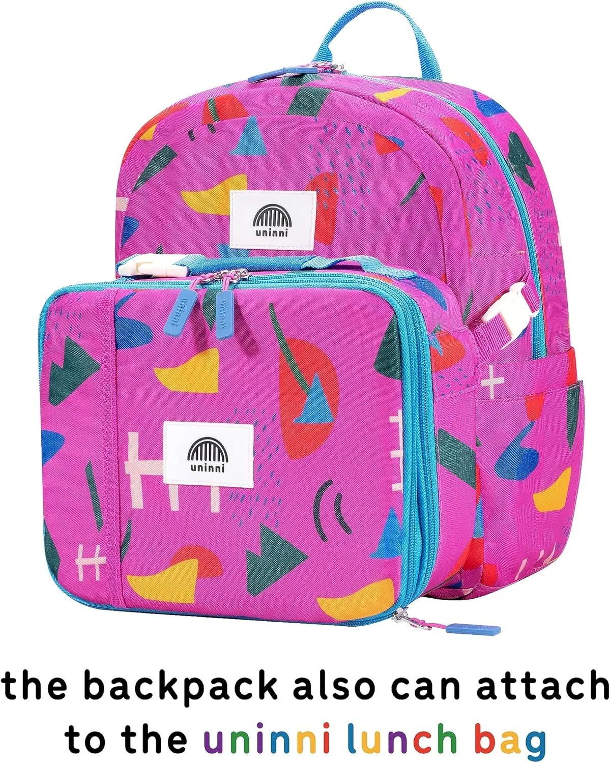 14" Kids Backpack for Girls and Boys Age 5-8 Years Old with Padded, and Adjustable Shoulder Straps - Abstract (Fuchsia)