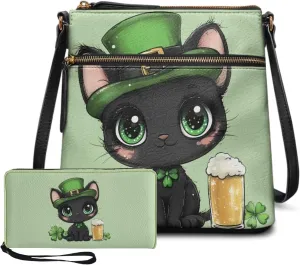 2 Pcs Bucket Bags Set for Women Trendy Satchel Purses for Women Crossbody Wristlet Purses for Women