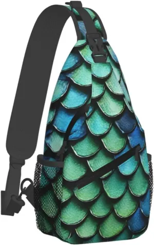 (3d Magical Dragon Scales Pattern) Crossbody Chest Bag For Men Women Lightweight Sling Backpack Adjustable Shoulder Bag For Travel Outdoor Daily Use