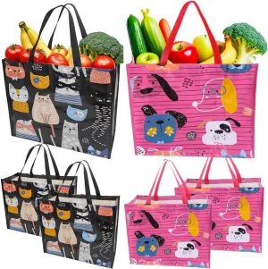 6 Pack Reusable Grocery Bags Large Foldable Large reusable shopping bags, Water-Resistant Durable Shopping Totes