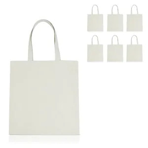 6 pcs Ivory Cotton Canvas Craft Totes
