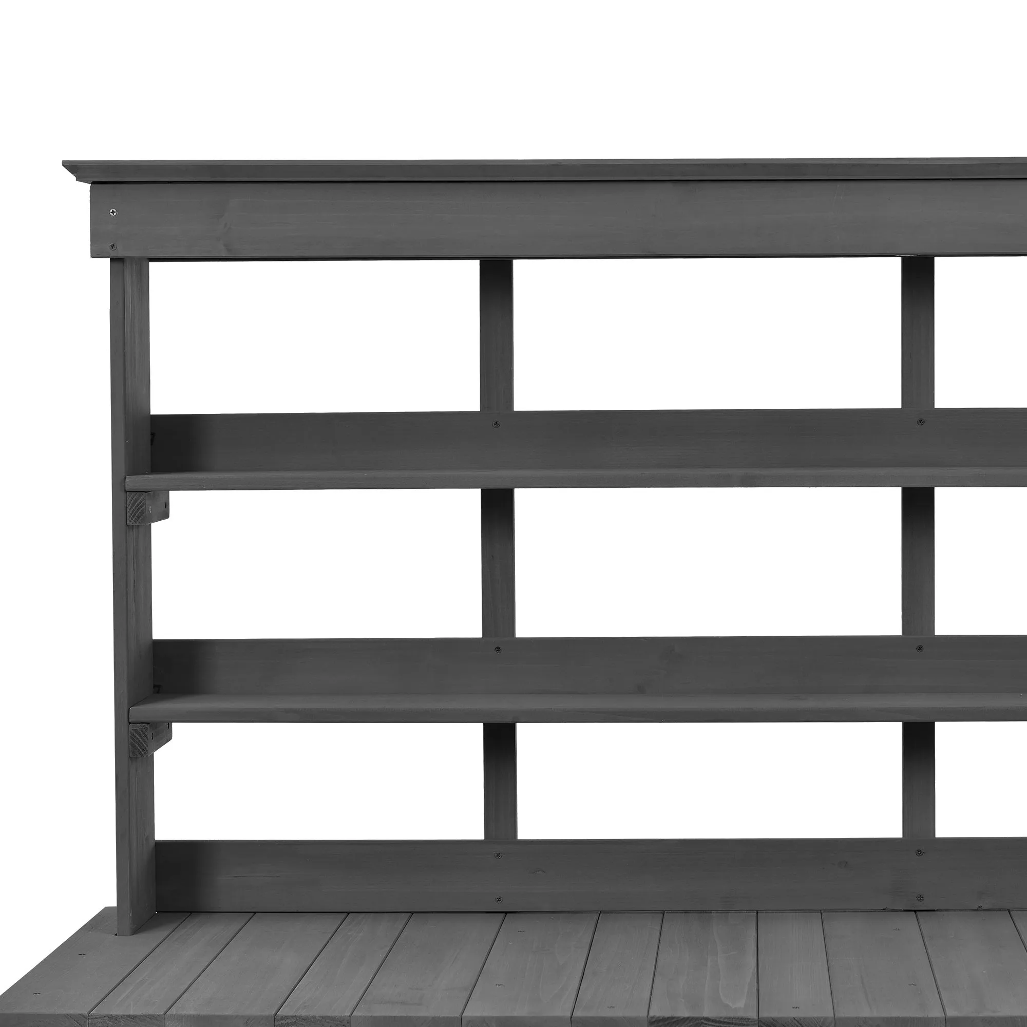 66'' Large Outdoor Farmhouse Wooden Potting Bench Table, Garden
