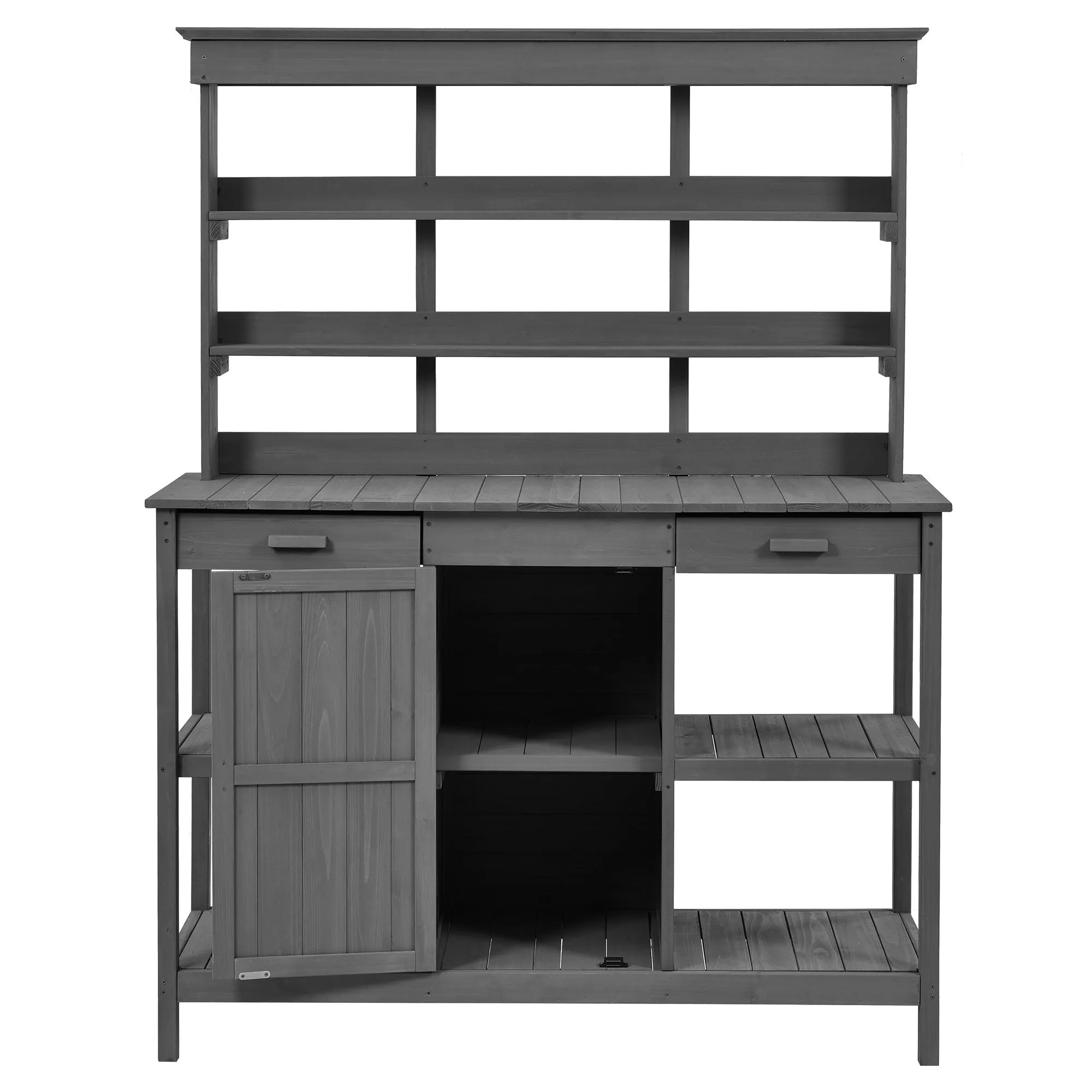 66'' Large Outdoor Farmhouse Wooden Potting Bench Table, Garden