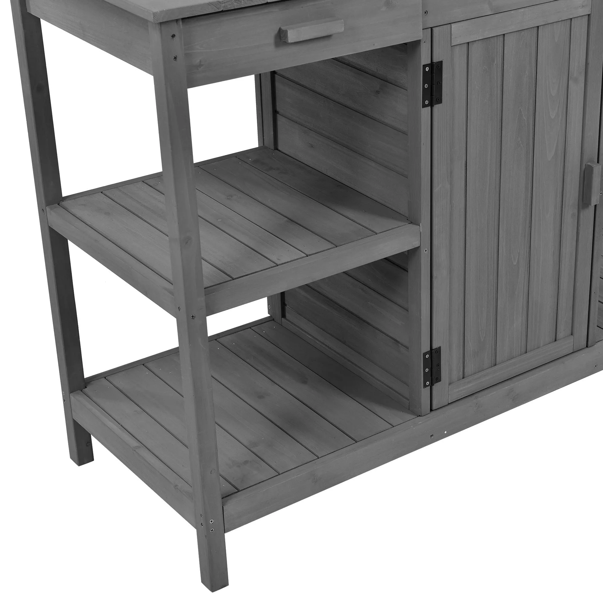 66'' Large Outdoor Farmhouse Wooden Potting Bench Table, Garden