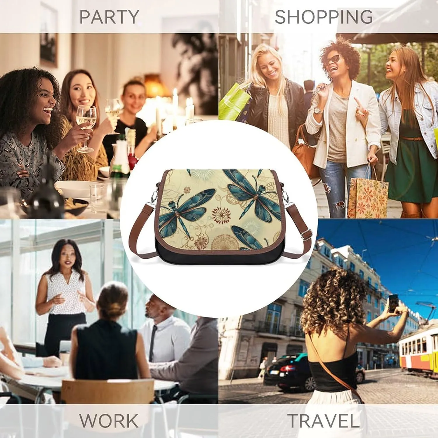 A Dog Crossbody Bags for Women,PU Leather Tote Bag for Women,Shoulder Bag Purse for Work Shopping Travel