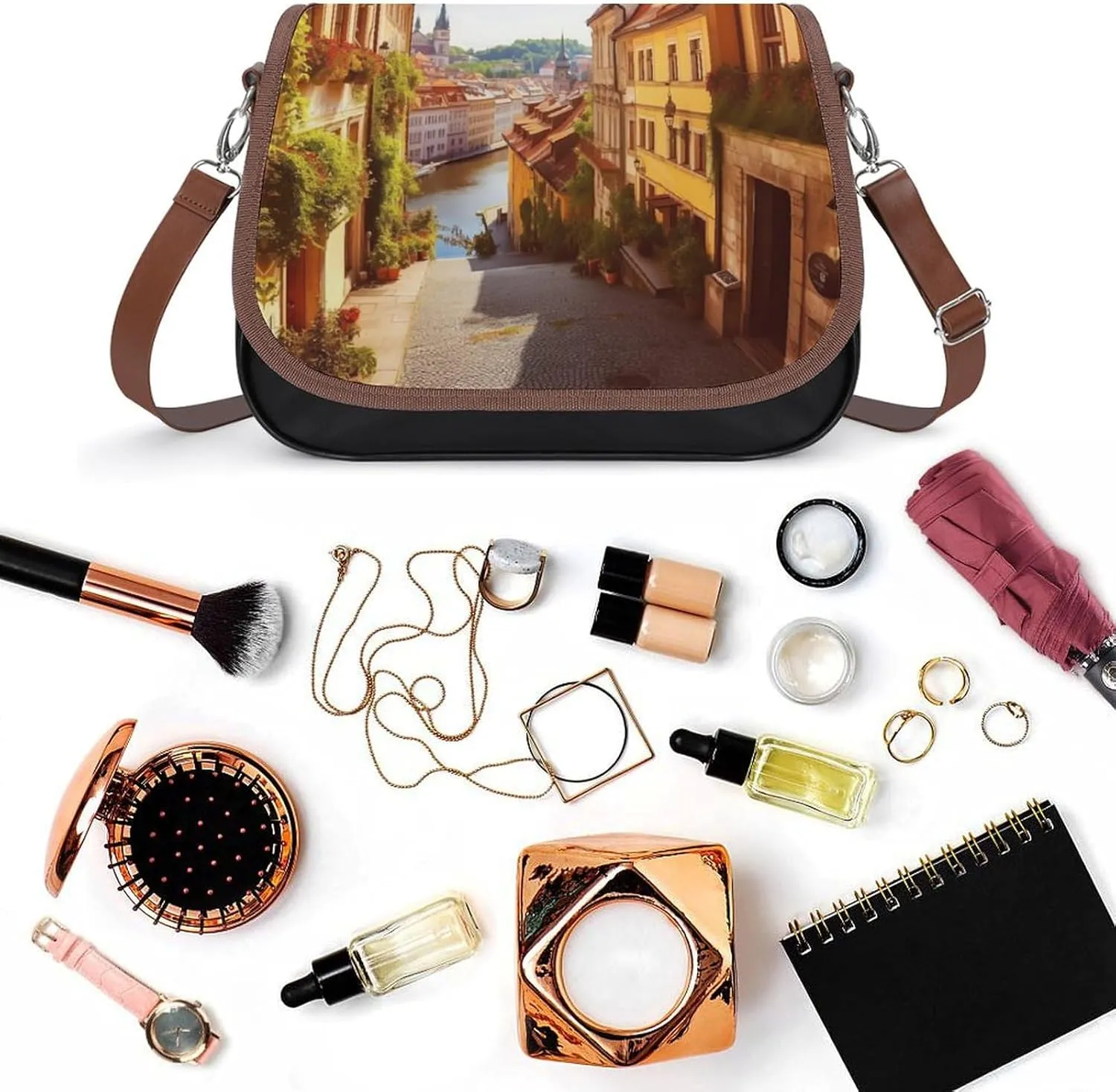 A Drink Crossbody Bags for Women,PU Leather Tote Bag for Women,Shoulder Bag Purse for Work Shopping Travel