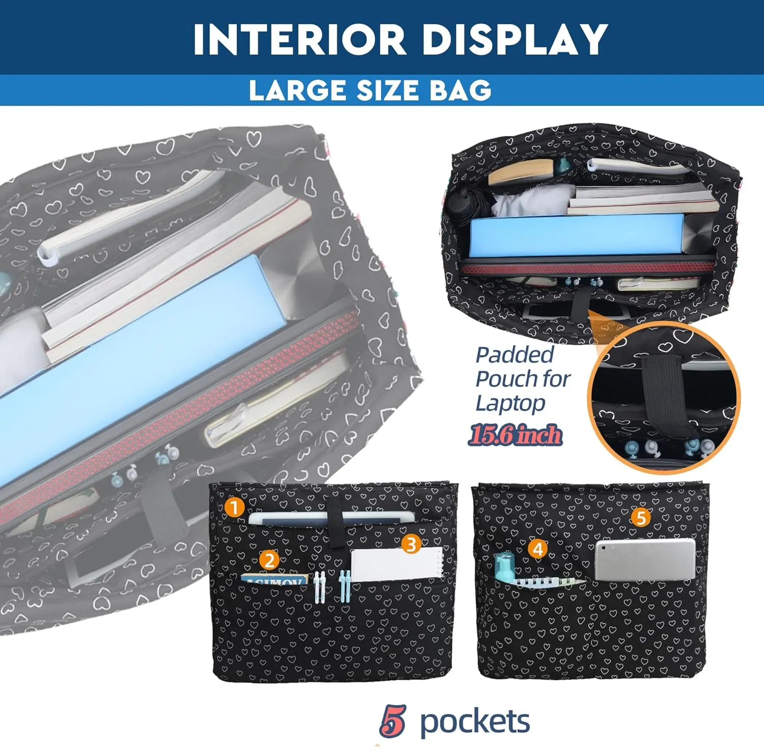 ABAMERICA Nurse Bags for Work: Multiple Pockets, Waterproof, Organizing Zip Top Clinical Bag for Nursing Students