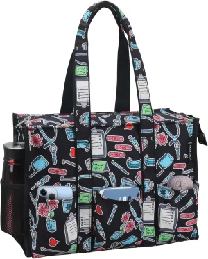 ABAMERICA Nurse Bags for Work: Multiple Pockets, Waterproof, Organizing Zip Top Clinical Bag for Nursing Students