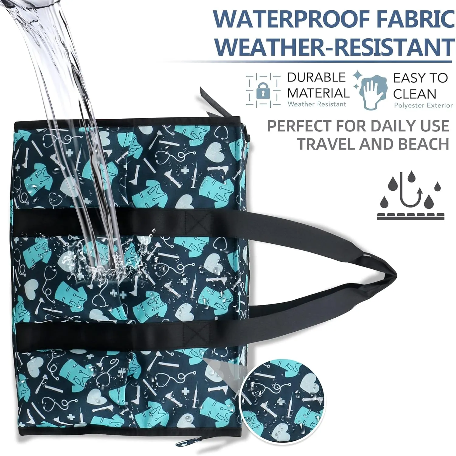 ABAMERICA Nurse Bags for Work: Multiple Pockets, Waterproof, Organizing Zip Top Clinical Bag for Nursing Students