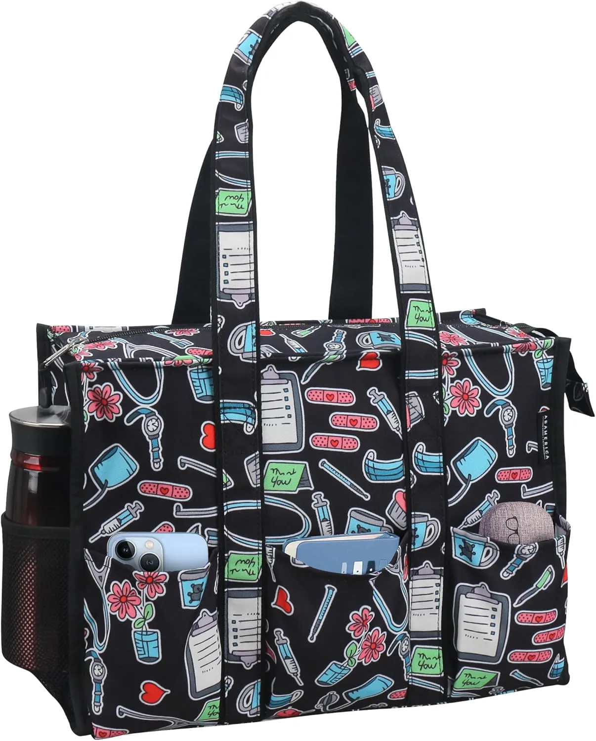 ABAMERICA Nurse Bags for Work: Multiple Pockets, Waterproof, Organizing Zip Top Clinical Bag for Nursing Students