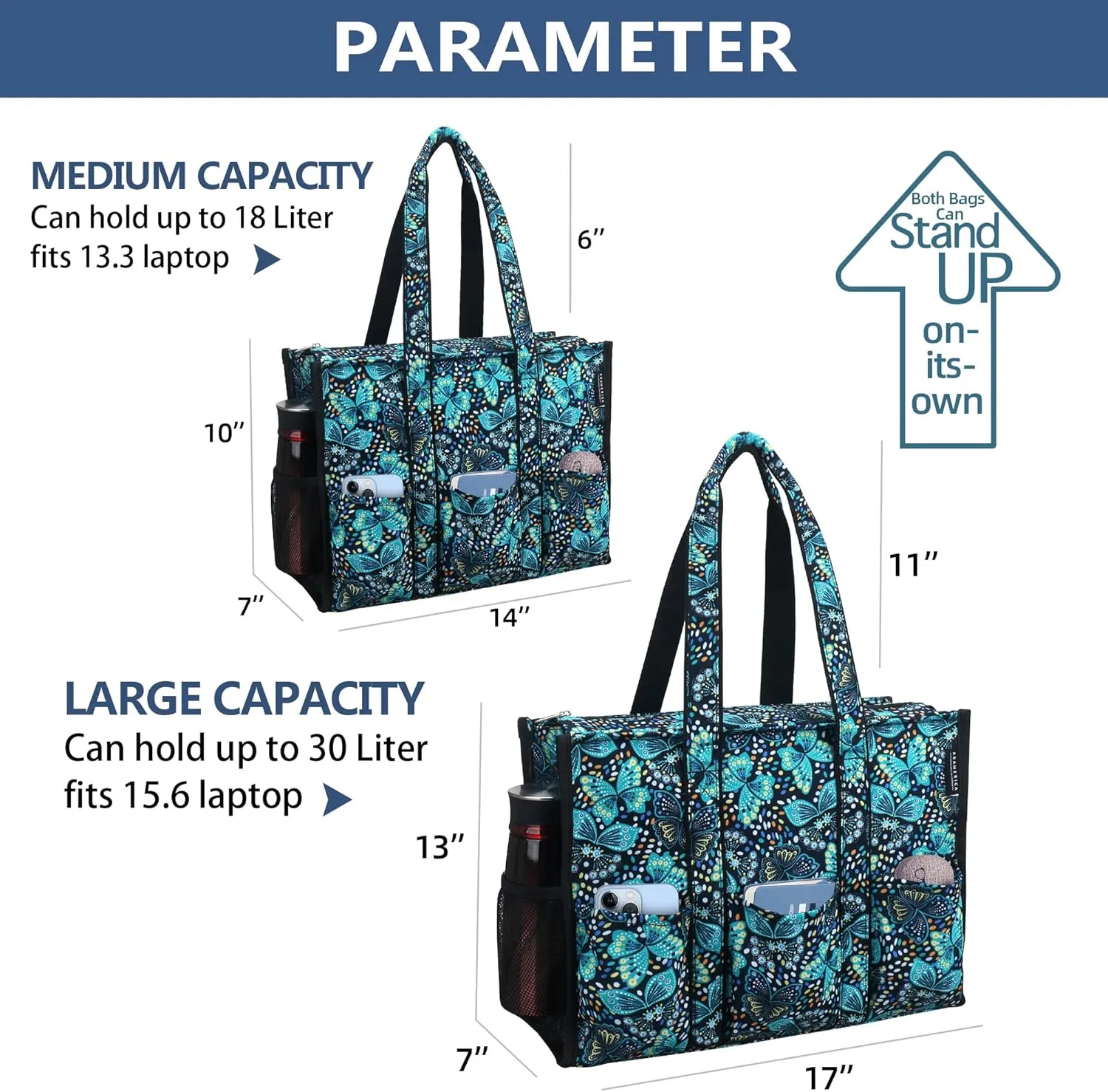 ABAMERICA Nurse Bags for Work: Multiple Pockets, Waterproof, Organizing Zip Top Clinical Bag for Nursing Students