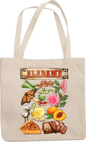 Alabama. United States Souvenir Or Any Ocn Reusable Tote Bag For Tourist, Traveler, Man Or Woman Born In Alabama, US Citizen, Mom, Dad, Resident And Foreigner