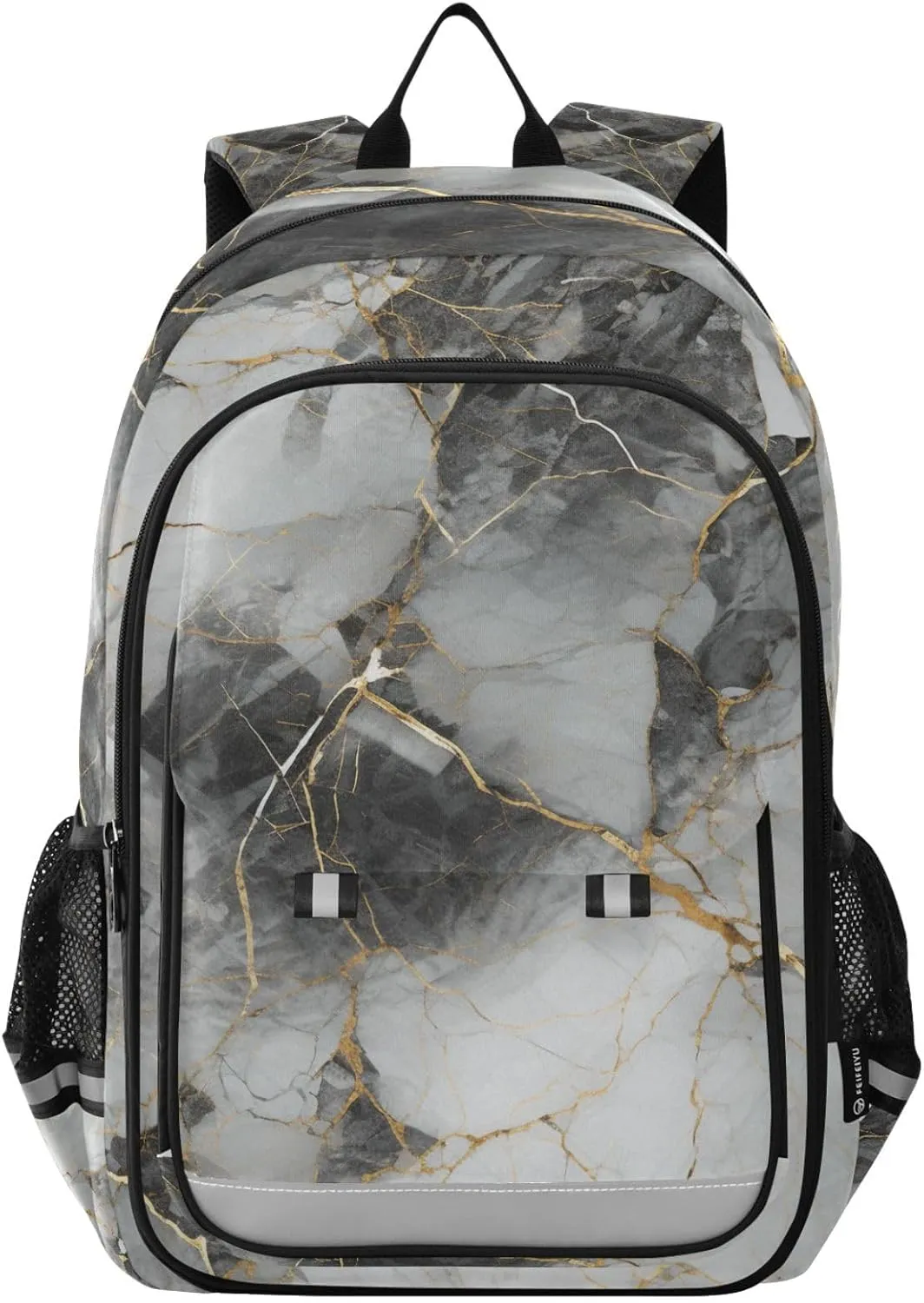 ALAZA Black Gold Shatter Marble Travel Laptop Backpack, 17 inch Large Laptops Backpack Business Computer Bag Casual Daypack for Women Men