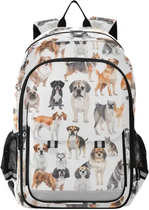 ALAZA Dog Breeds Travel Laptop Backpack, 17 inch Large Laptops Backpack Business Computer Bag Casual Daypack for Women Men