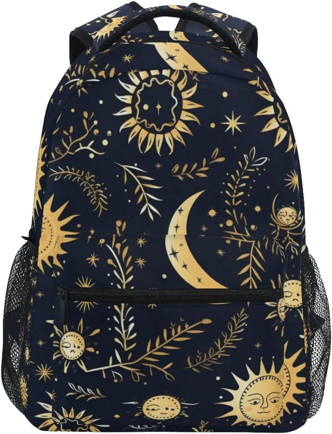 ALAZA Mystical Sun Moon with Leafs Kid's Shool Backpack for Girls Boys,Laptop Travel Backpack for Elementary Middle School Bag Teenagers Bookbag with Comfy Shoulder Starp,16.9" H