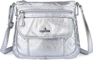 Angelkiss Small Womens Crossbody Bag Leather Shoulder Purse for Women Hobo Bag with Adjustable Shoulder Strap