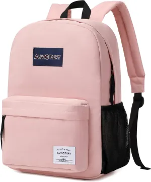 AO ALI VICTORY Backpack for Women Men 17 Inch Laptop Back Pack Large College Bookbag Kids Elementary Middle High School Bag for Girls Boys Teens Students Travel Work Backpacks Casual Daypack Pink