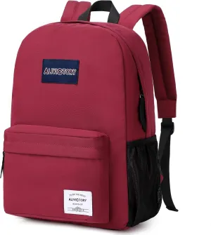 AO ALI VICTORY Backpack for Women Men 17 Inch Laptop Back Pack Large College Bookbag Kids Elementary Middle High School Bag for Girls Boys Teens Students Travel Work Backpacks Casual Daypack Red