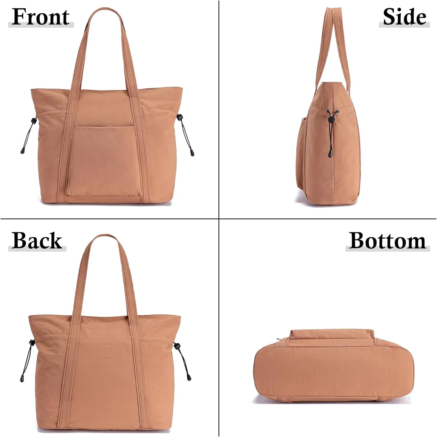 AOCINA 16L Tote Bag for Women Work with Zipper Womens Casual Shoulder Bags for Gym Beach Travel Shopping