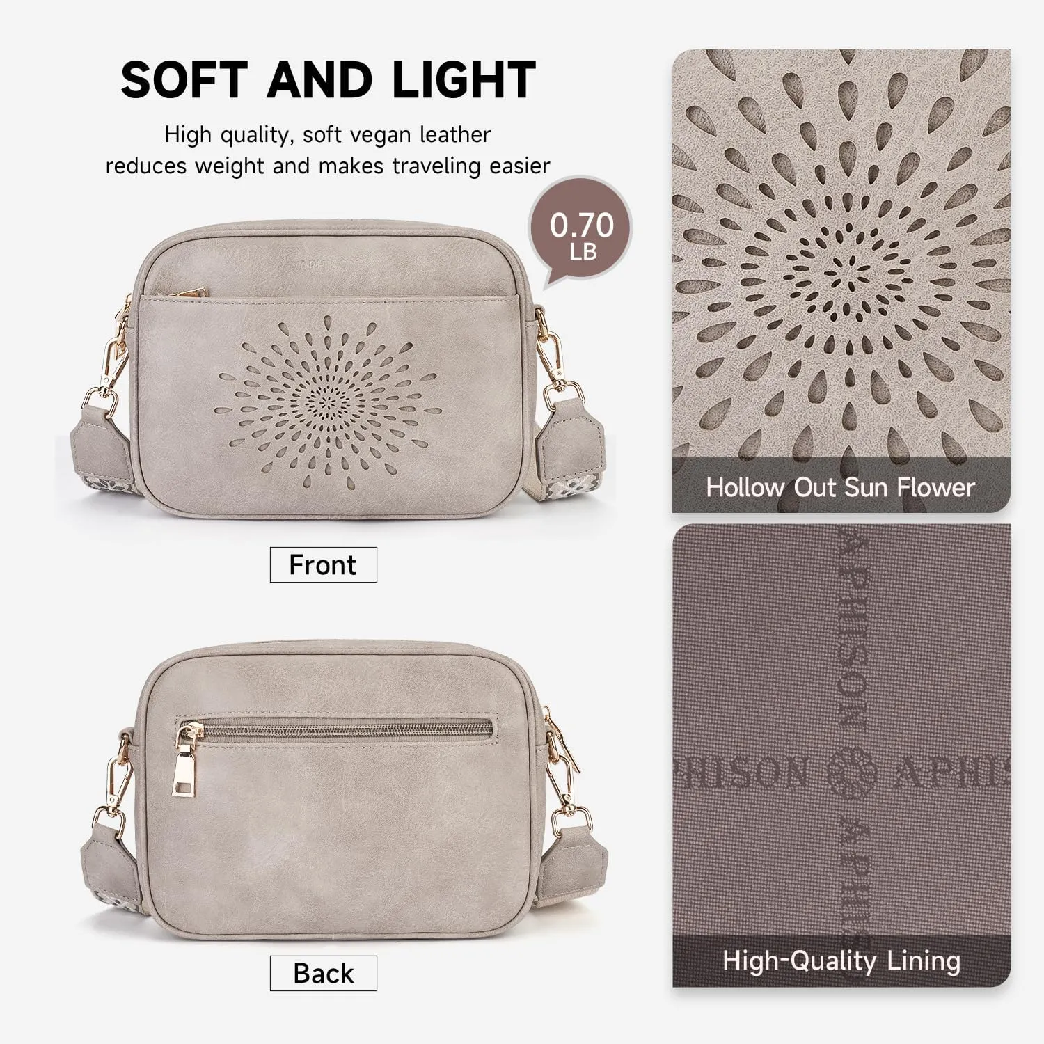 APHISON Quilted Crossbody Bags for Women Trendy,Vegan Leather Small Crossbody Purses Shoulder Handbags with Adjustable Strap