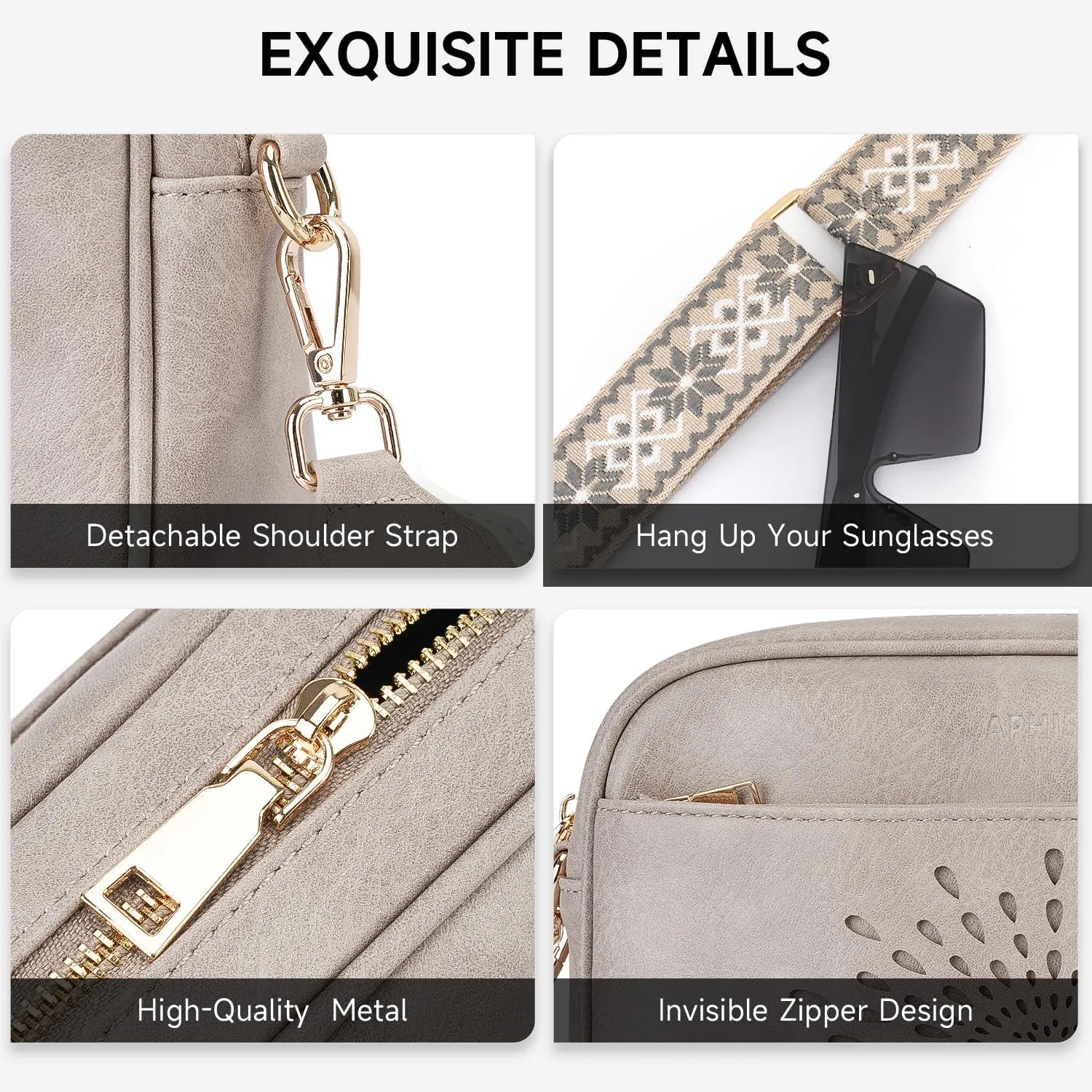 APHISON Quilted Crossbody Bags for Women Trendy,Vegan Leather Small Crossbody Purses Shoulder Handbags with Adjustable Strap