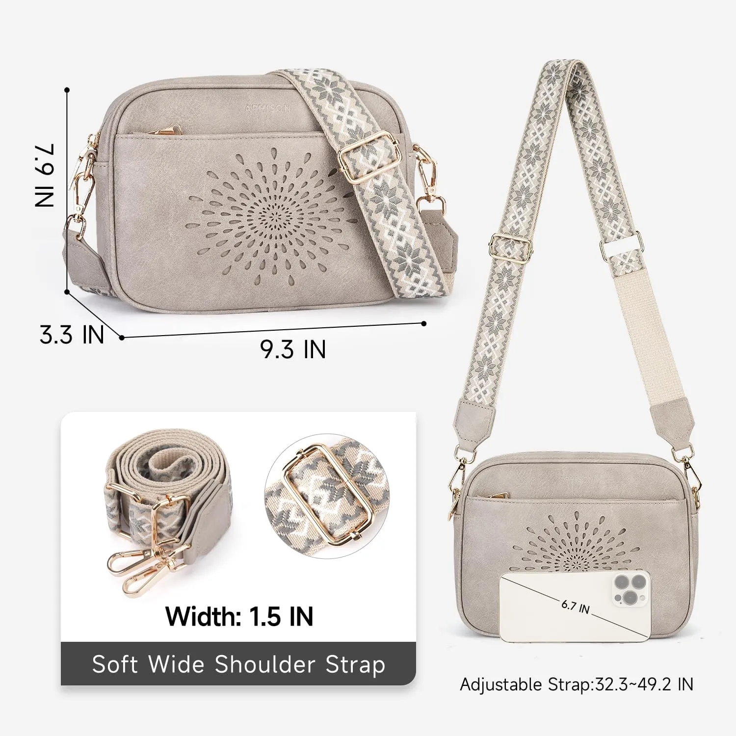 APHISON Quilted Crossbody Bags for Women Trendy,Vegan Leather Small Crossbody Purses Shoulder Handbags with Adjustable Strap