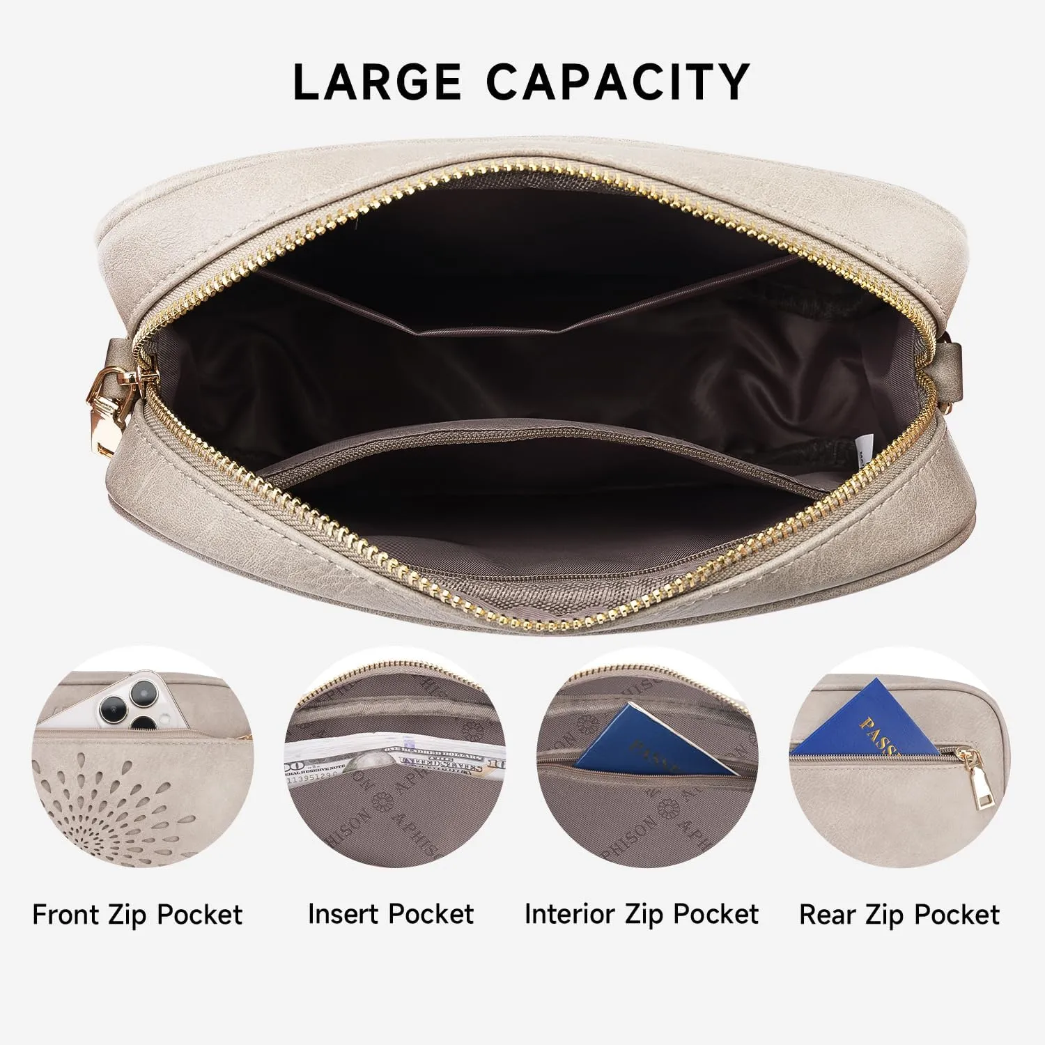 APHISON Quilted Crossbody Bags for Women Trendy,Vegan Leather Small Crossbody Purses Shoulder Handbags with Adjustable Strap