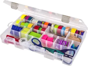 ArtBin Large Solutions Box Clear Art & Craft Organizer with Dividers - Plastic Storage Case for Convenient and Versatile Storage - Ideal for Various Craft Supplies