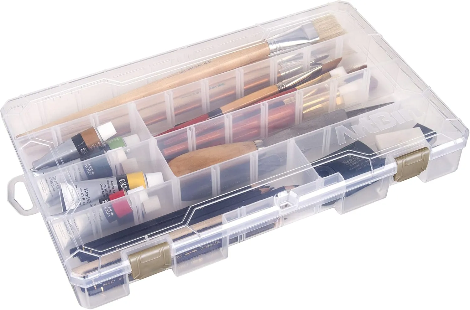 ArtBin Large Solutions Box Clear Art & Craft Organizer with Dividers - Plastic Storage Case for Convenient and Versatile Storage - Ideal for Various Craft Supplies