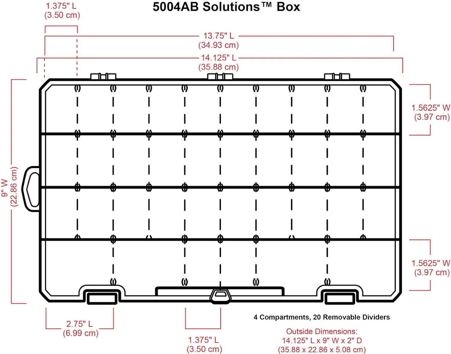ArtBin Large Solutions Box Clear Art & Craft Organizer with Dividers - Plastic Storage Case for Convenient and Versatile Storage - Ideal for Various Craft Supplies