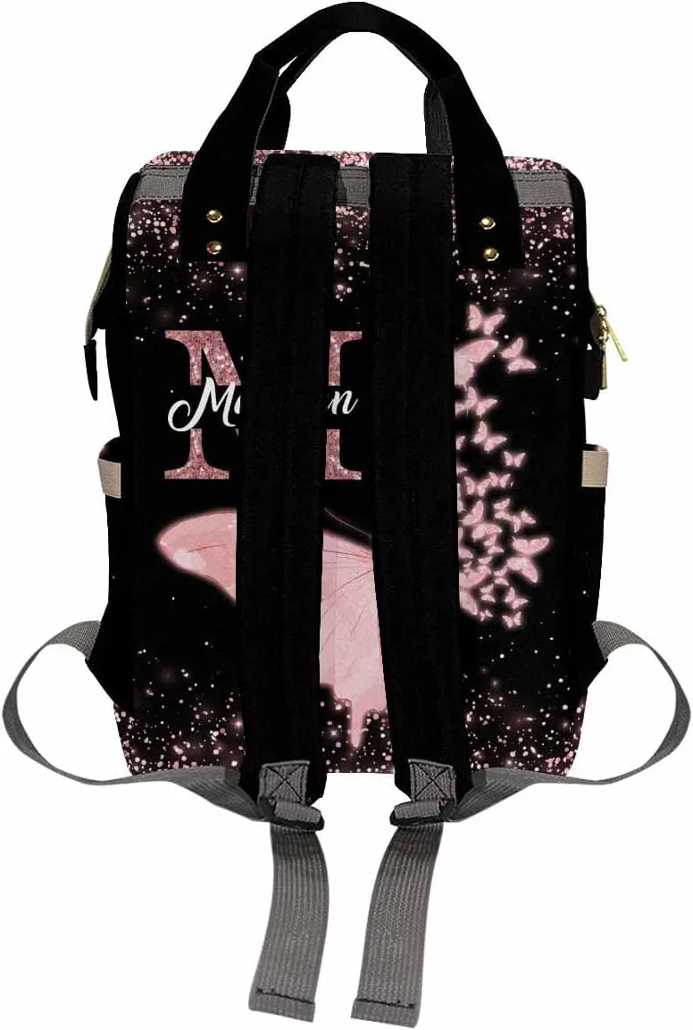Artsadd Custom Diaper Bags for Prince, Personalized Diaper Bag Butterfly Customized Mommy Diaper Bags Shoulder Bag Casual Daypack Bag for Mom Women Mother's Day