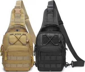 ATBP Small Tactical Sling Backpack Bag Pack for Men Military Shoulder Bag Molle Crossbody Bag for Hiking 6 Liters