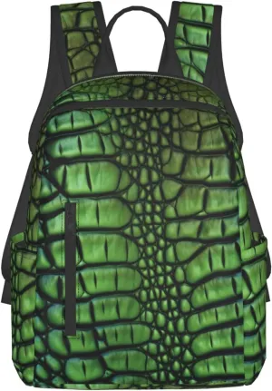 Backpack Casual Daypack for Men Women Alligator Skin Laptop Backpack Lightweight Travel Bag Shoulder Bag for Work Hiking