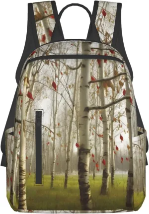 Backpack Casual Daypack for Men Women Birch Trees Laptop Backpack Lightweight Travel Bag Shoulder Bag for Work Hiking