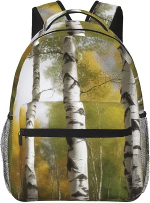 Backpack Casual Daypack for Men Women Birch Trees Laptop Backpack Lightweight Travel Bag Shoulder Bag for Work Hiking