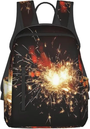 Backpack Casual Daypack for Men Women Explosion Firework Laptop Backpack Lightweight Travel Bag Shoulder Bag for Work Hiking