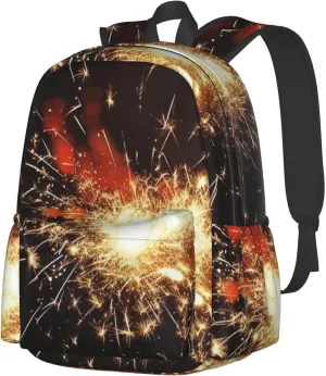 Backpack Casual Daypack for Men Women Explosion Firework Laptop Backpack Lightweight Travel Bag Shoulder Bag for Work Hiking