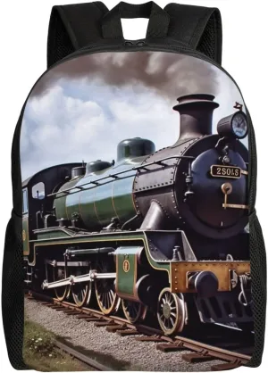 Backpack Casual Daypack for Men Women Steam Locomotive Train Laptop Backpack Lightweight Travel Bag Shoulder Bag for Work Hiking
