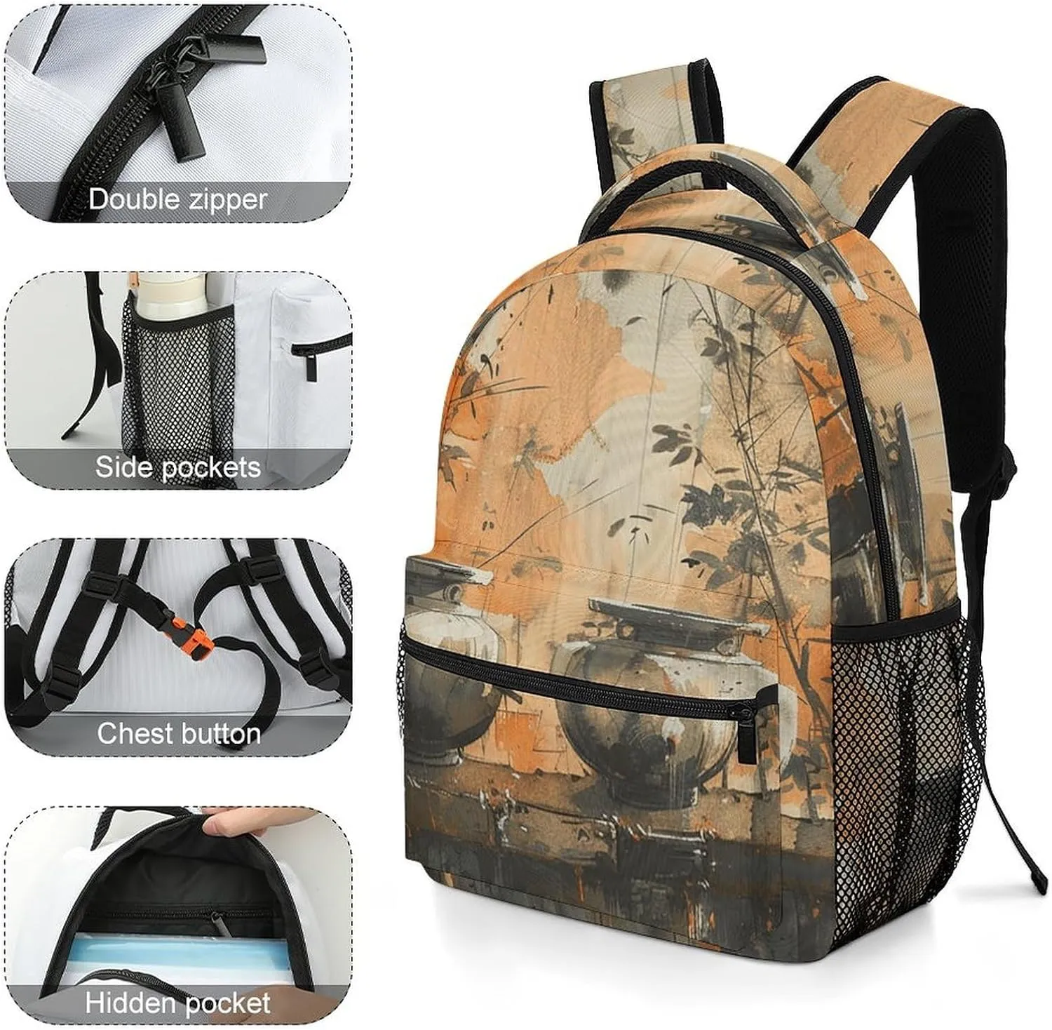 Backpack for Women Men Travel Basin on Fence Daypack Lightweight Laptop Bag Carry On Backpacks for Work