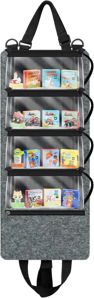 Bag for Little Tikes Story Dream Machine Books, Hold Up to 4 Characters and 12 Books, Compatible with Tonies Characters (Gray)