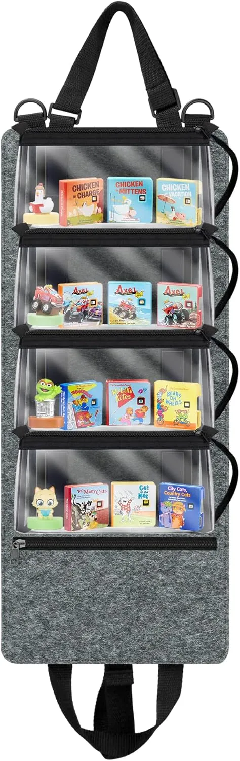 Bag for Little Tikes Story Dream Machine Books, Hold Up to 4 Characters and 12 Books, Compatible with Tonies Characters (Gray)