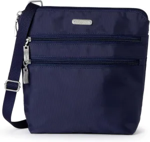 Baggallini Essential Crossbody Bags for Women 9x8 Organized Lightweight Washable Nylon Travel Handbag Purse w/RFID Protection