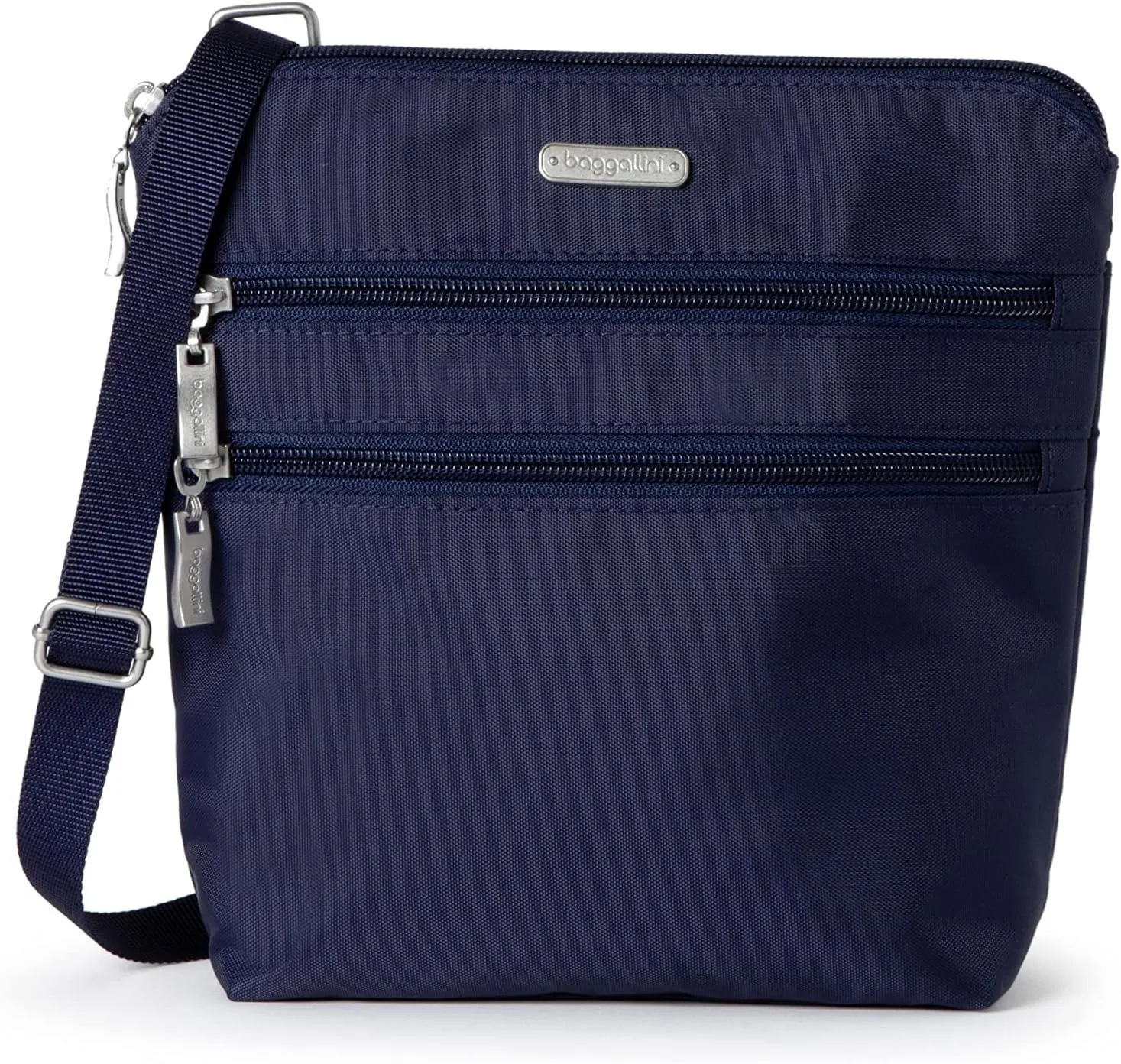 Baggallini Essential Crossbody Bags for Women 9x8 Organized Lightweight Washable Nylon Travel Handbag Purse w/RFID Protection