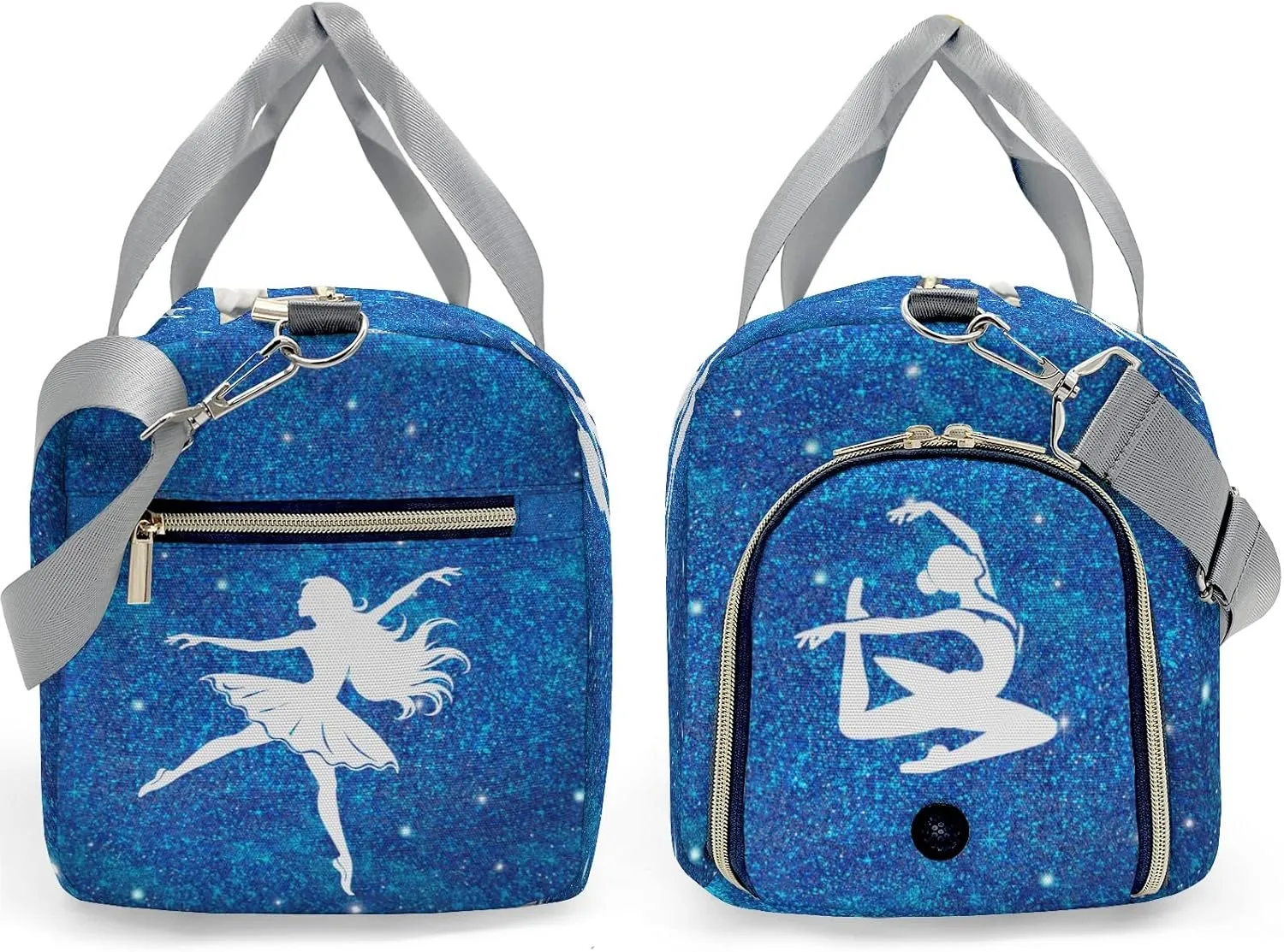 Ballet Dancer Bling Bling Print Waterproof Duffel Bag Gym Dance Sport Perform Training Travel Bag for Boys Girls Teens Women Men