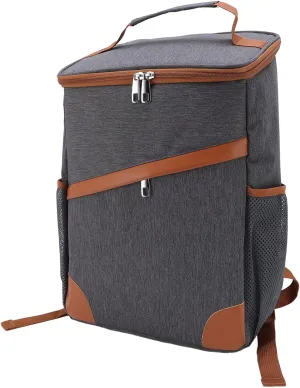Beach Camping Picnic Thermal Backpack Cooling Bag,Aluminum Foil Insulated Backpack Cooler for Men Women Work, Picnics, Hiking, Camping (44 X 30 X 15cm) (Dark Gray)